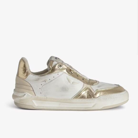 Zadig & Voltaire Shoes - Golden Goose Women's Gold and White Sneakers